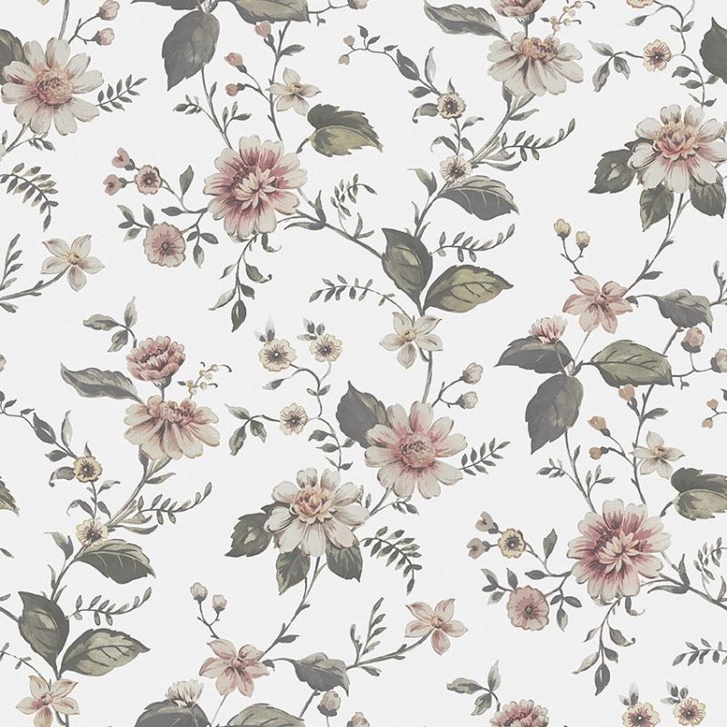 Elegant Blomstertapet Marions Mural White til Dit Hjem