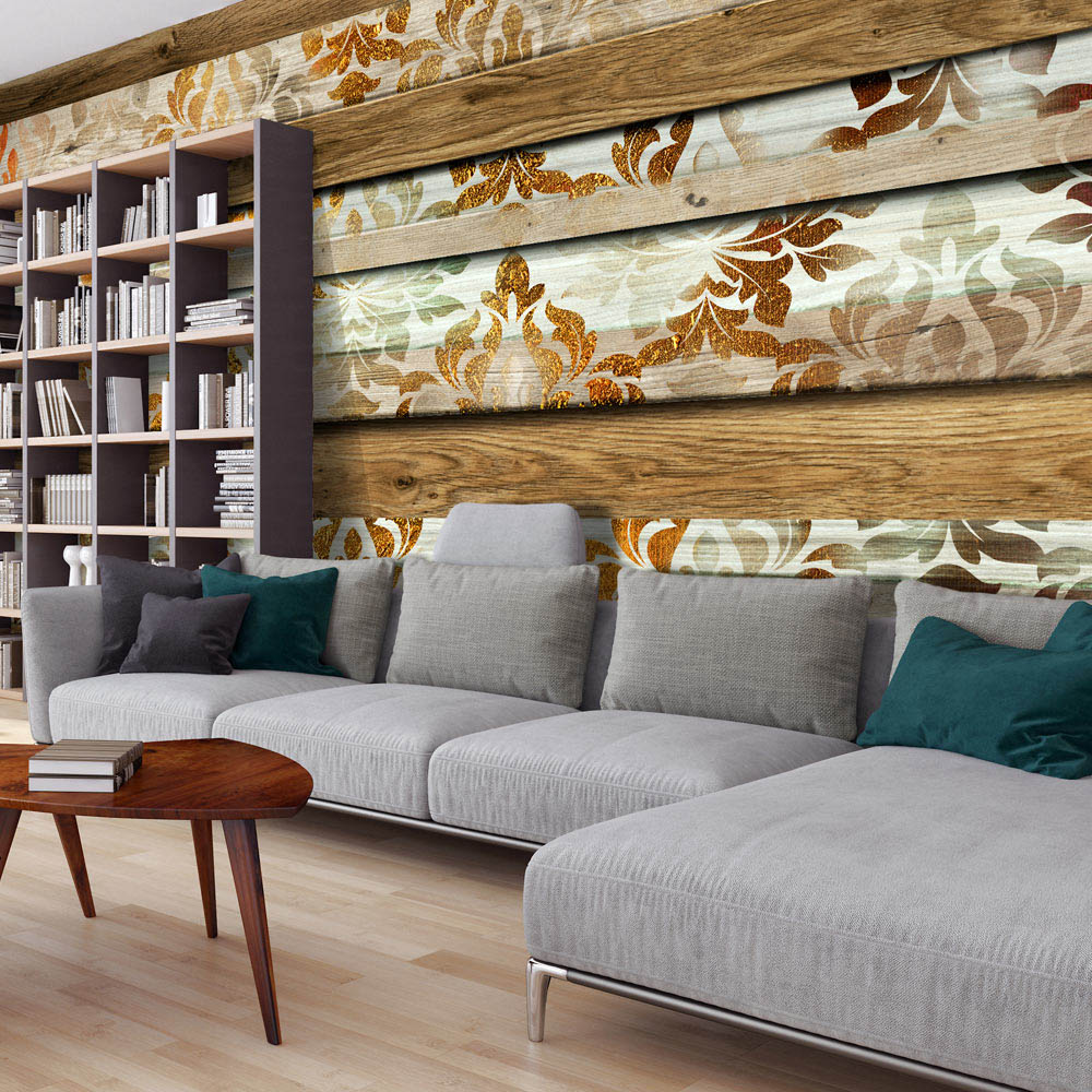 Multifarvet Artgeist Fototapet Wooden Elegance Print 280x500 500x280 - Artgeist Tapet