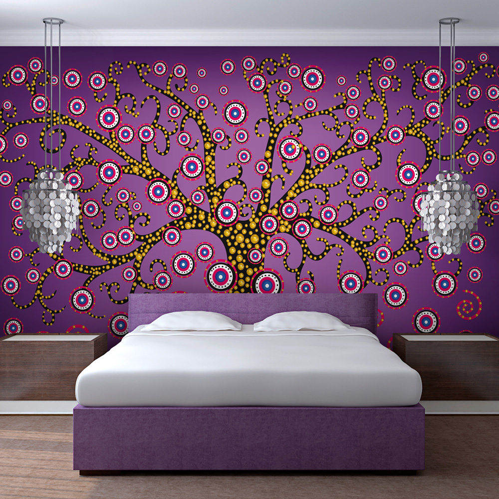 Brun Artgeist Fototapet Violet Træ Abstrakt Flere Størrelser 400x309 - Artgeist Tapet  - 5903143829420