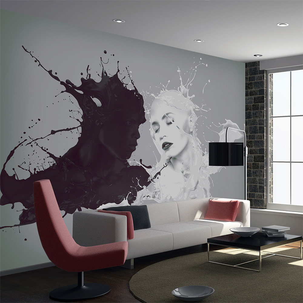 Grå Artgeist Fototapet Dissonans Flere Størrelser 350x270 - Artgeist Tapet  - 5903143830532