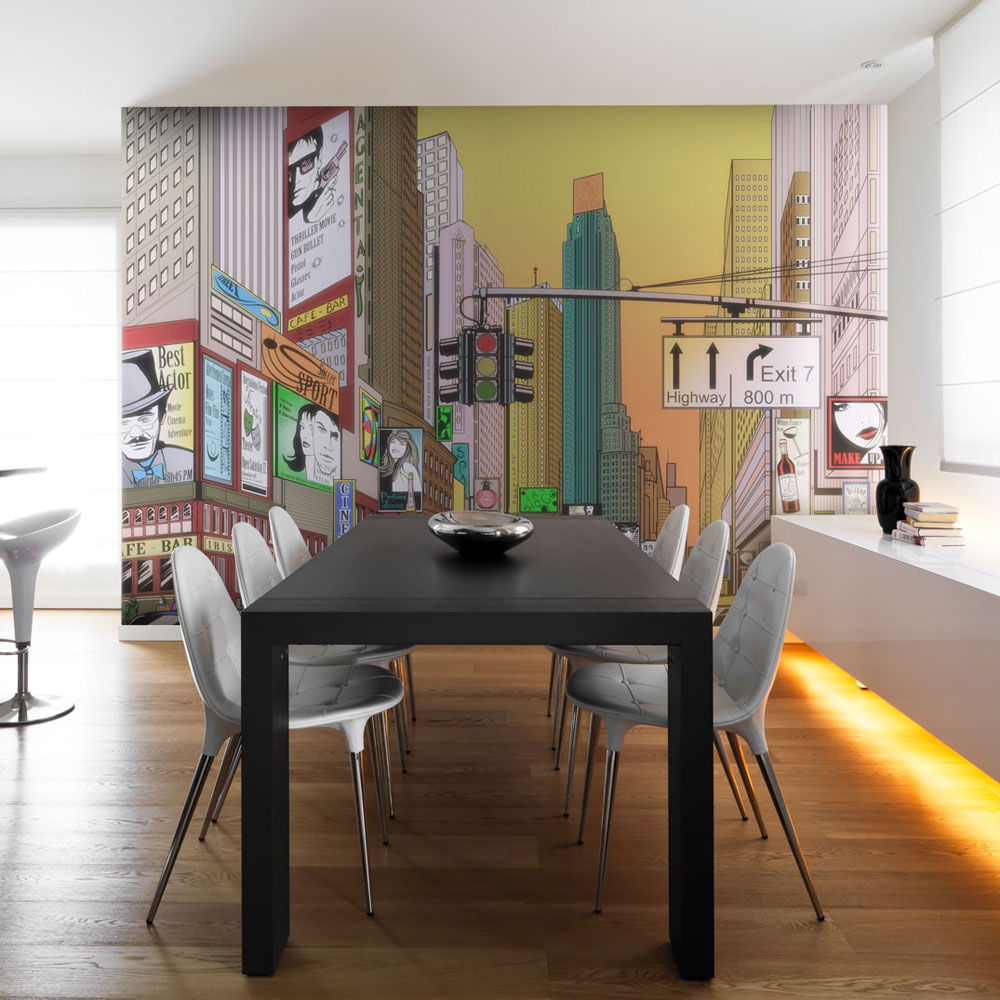 Multifarvet Artgeist Kunstnerisk Fototapet Myldretid New York Flere Størrelser 200x154 - Artgeist Tapet  - 5903143836749