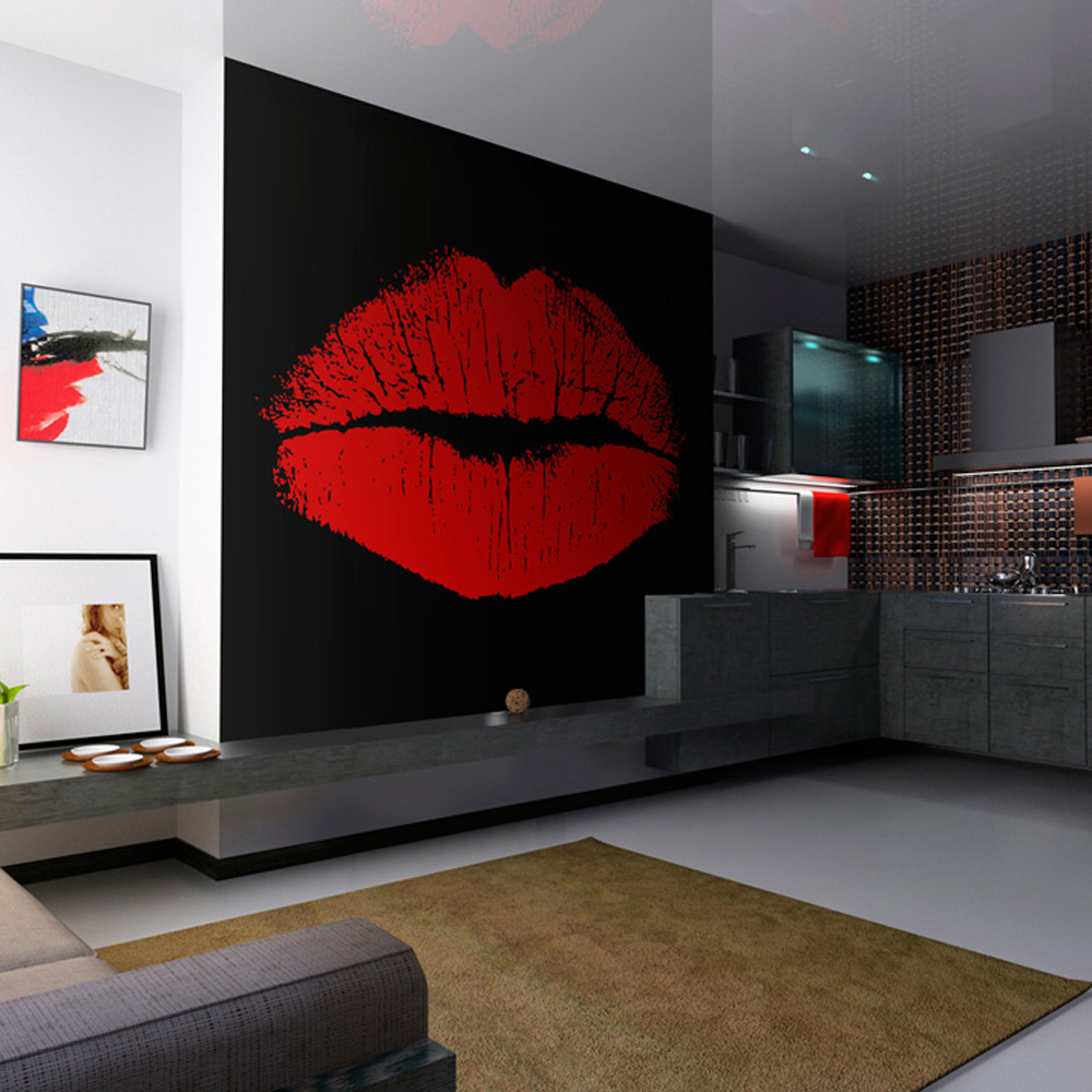 Rød Artgeist Fototapet Med Sensuelle E Læber Flere Størrelser 350x270 - Artgeist Tapet  - 5903143849800