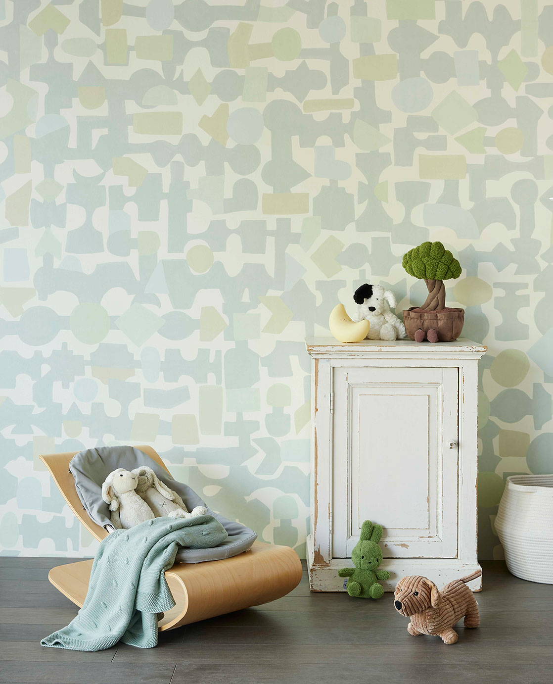 Grøn Blocks Pastel Green - Eijffinger Tapet  - 8715518231021