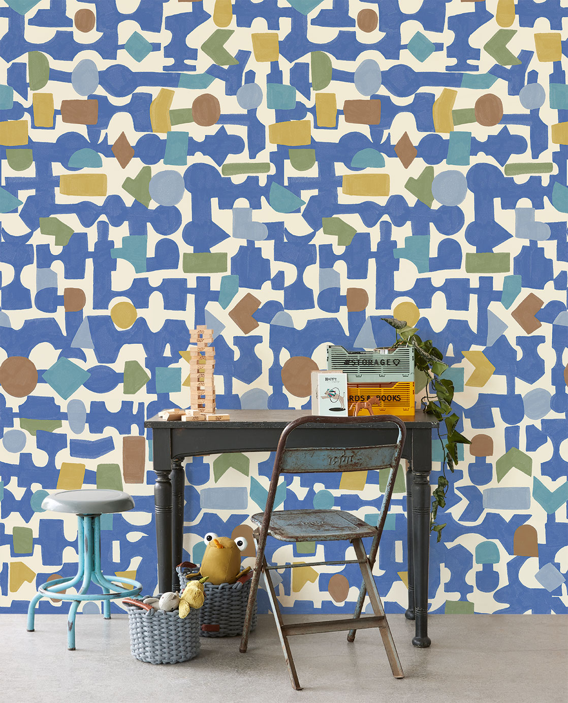 Blocks Vibrant Blue - Eijffinger Tapet  - 8715518231038