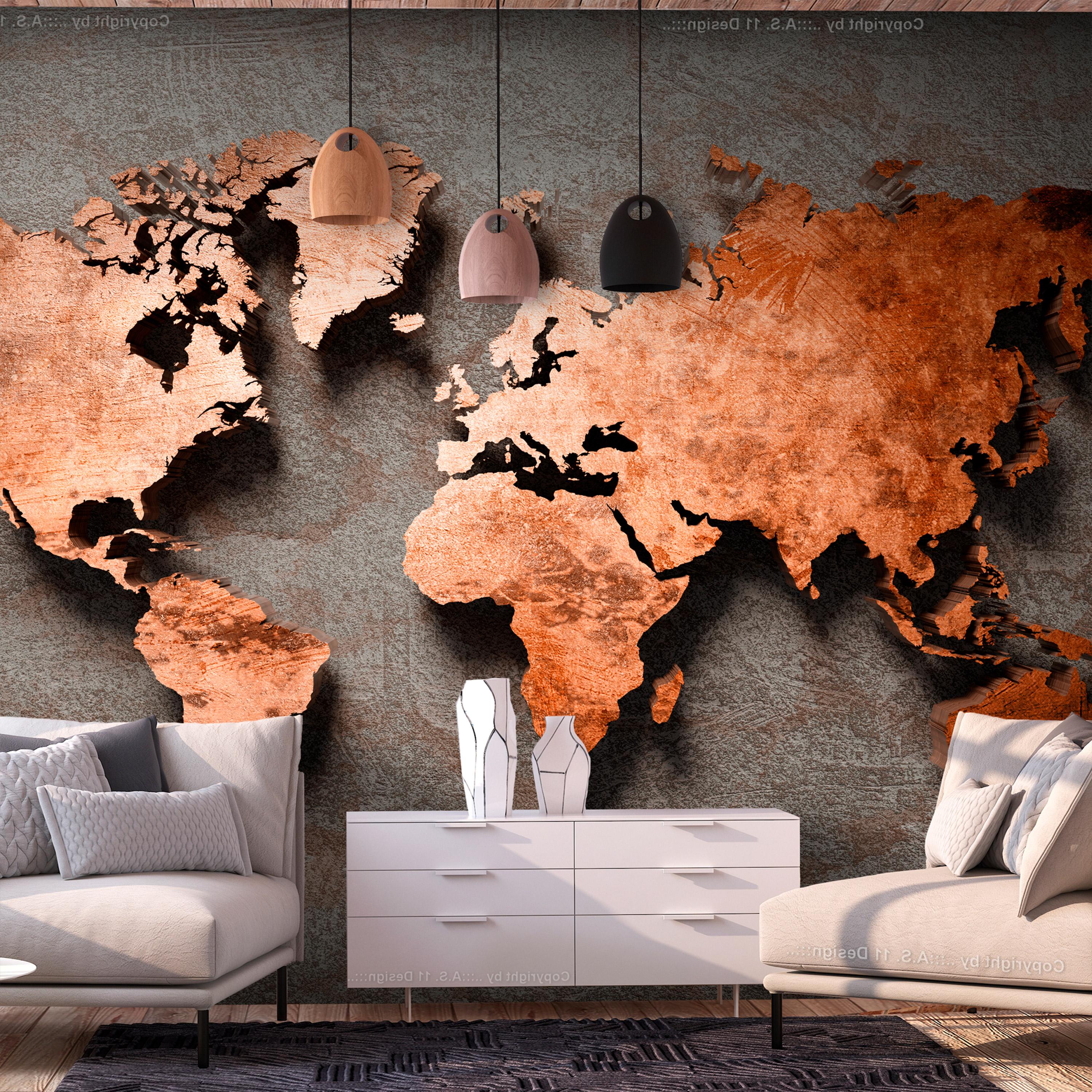 Fototapet Copper Map 450 315 Premium - Tapet  - 5905151839057
