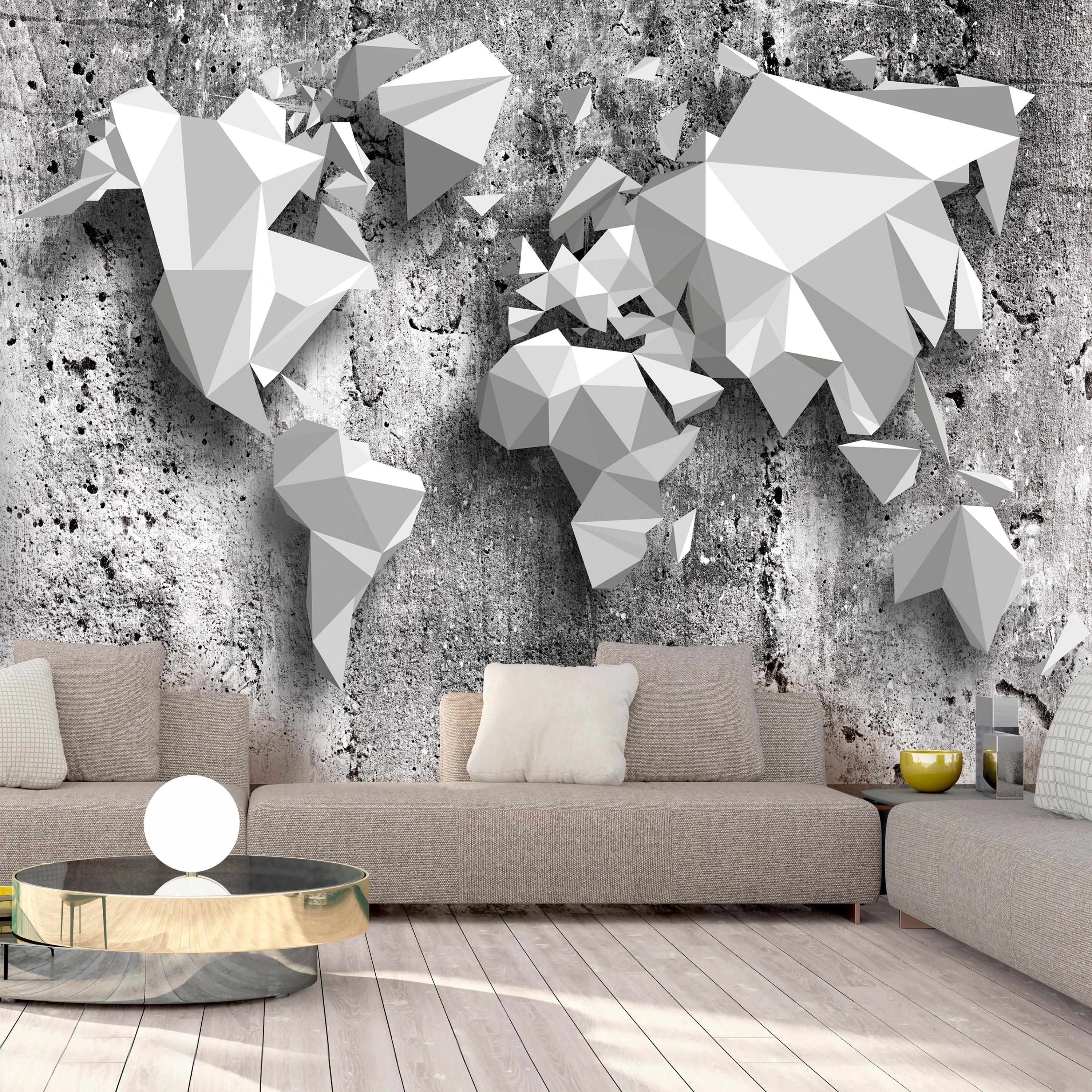 Fototapet World Map: Origami 450 315 Premium - Tapet  - 5905151840664