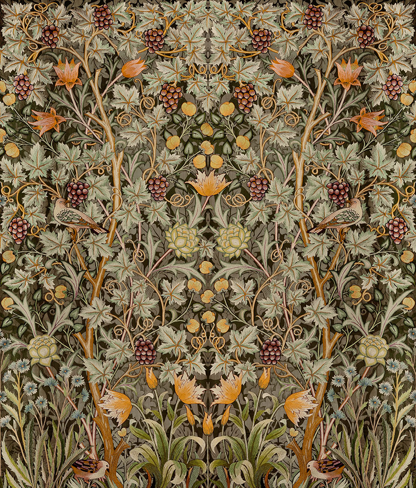 Vine Embroidery Sepia - Midbec Tapet  - 7332606026874