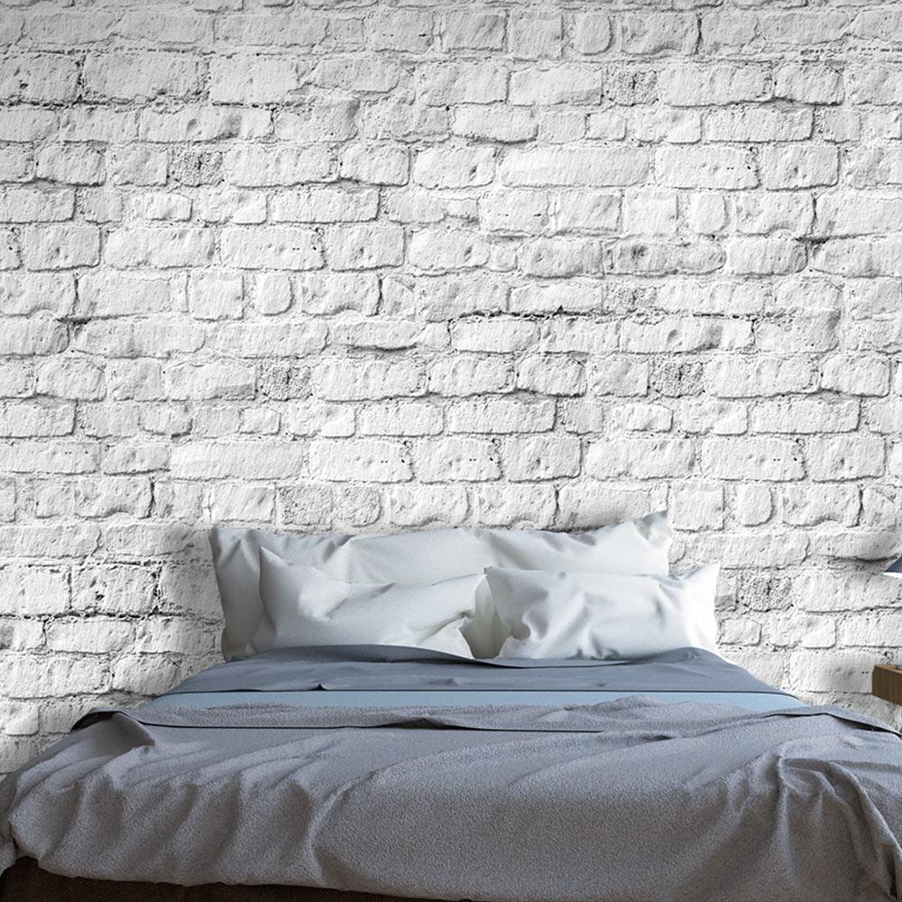 Hvid Fototapet White Brick 400 280 Premium - Boligcenter Tapet  - 5905151945642