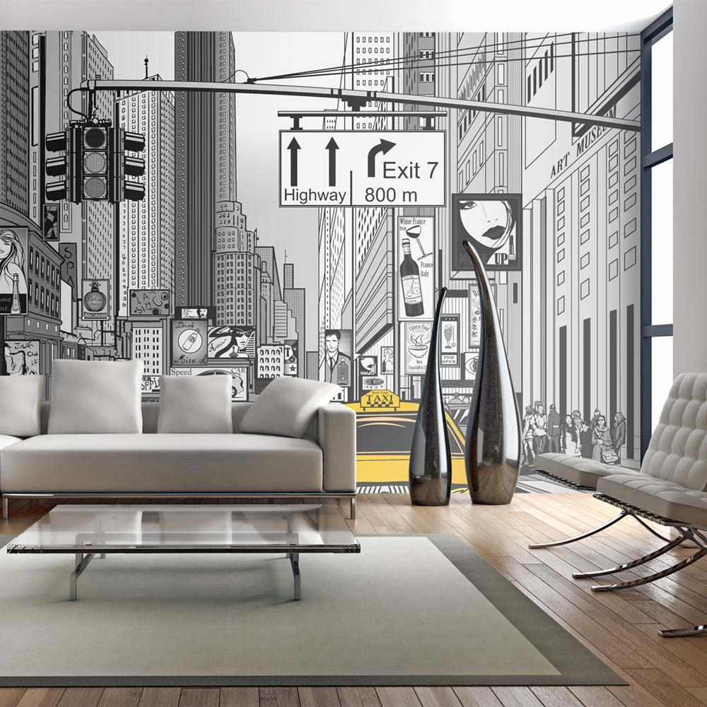 Fototapet Gule Taxaer Nyc 550 270 Standard - Boligcenter Tapet  - 5903143895302