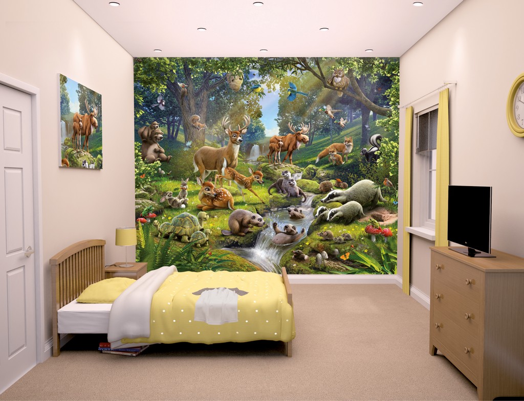 Skovens Dyr Tapet 243 305 - Walltastic Tapet  - 5060107043060