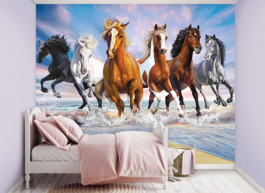 Vilde Heste Tapet 243 305 - Walltastic Tapet  - 5060107046634