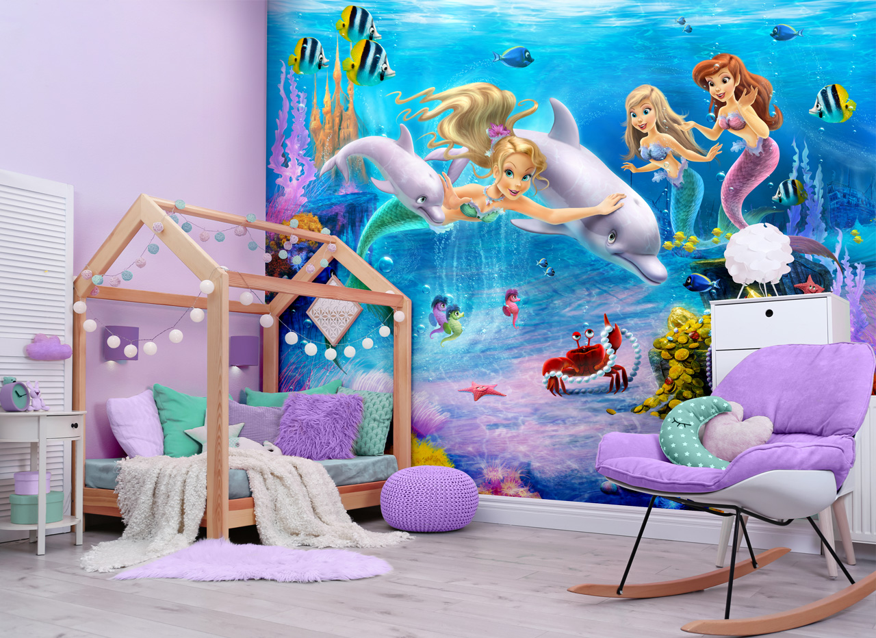 Magical Mermaids Tapet 243 305 - Walltastic Tapet  - 5060107047020