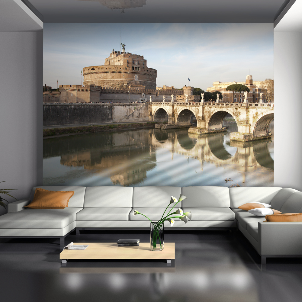 Artgeist Fototapet Ponte San Angelo Rom Flere Størrelser 200x154 - Artgeist Tapet  - 5903143808487