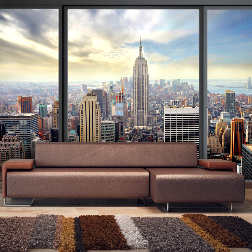 Multifarvet Artgeist Storby Fototapet Med Udsigt Over New Yorks Arkitektur Flere Størrelser 350x245 - Artgeist Tapet  - 5903143863639