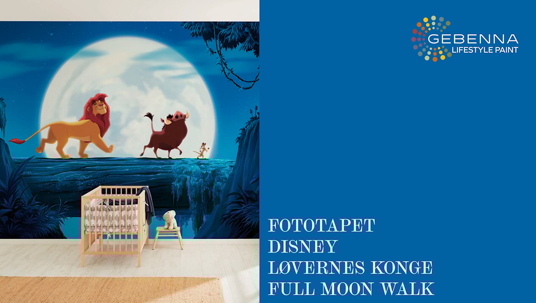 Blå Fototapet: Disney Løvernes Konge Ampquotfull Moon Walkampquot - Gebenna Tapet