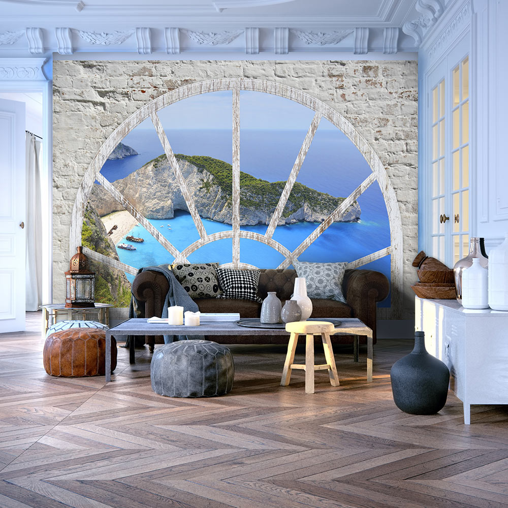 Artgeist Fototapet Look The Island Dreams Gennem Vindue Flere Størrelser 400x280 - Artgeist Tapet  - 5903143977619