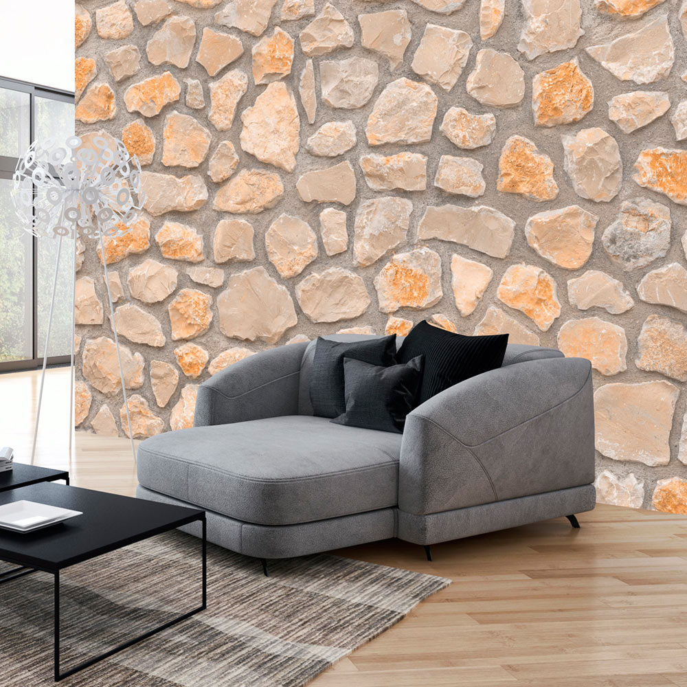 Artgeist Fototapet Stone Age Sten Orange Farver Flere Størrelser 150x105 - Artgeist Tapet  - 5903143987809